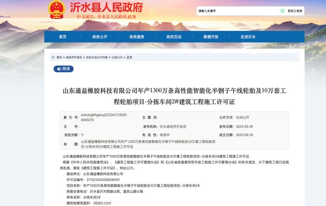 36亿轮胎项目落地临沂沂水即将开工建设(图1)